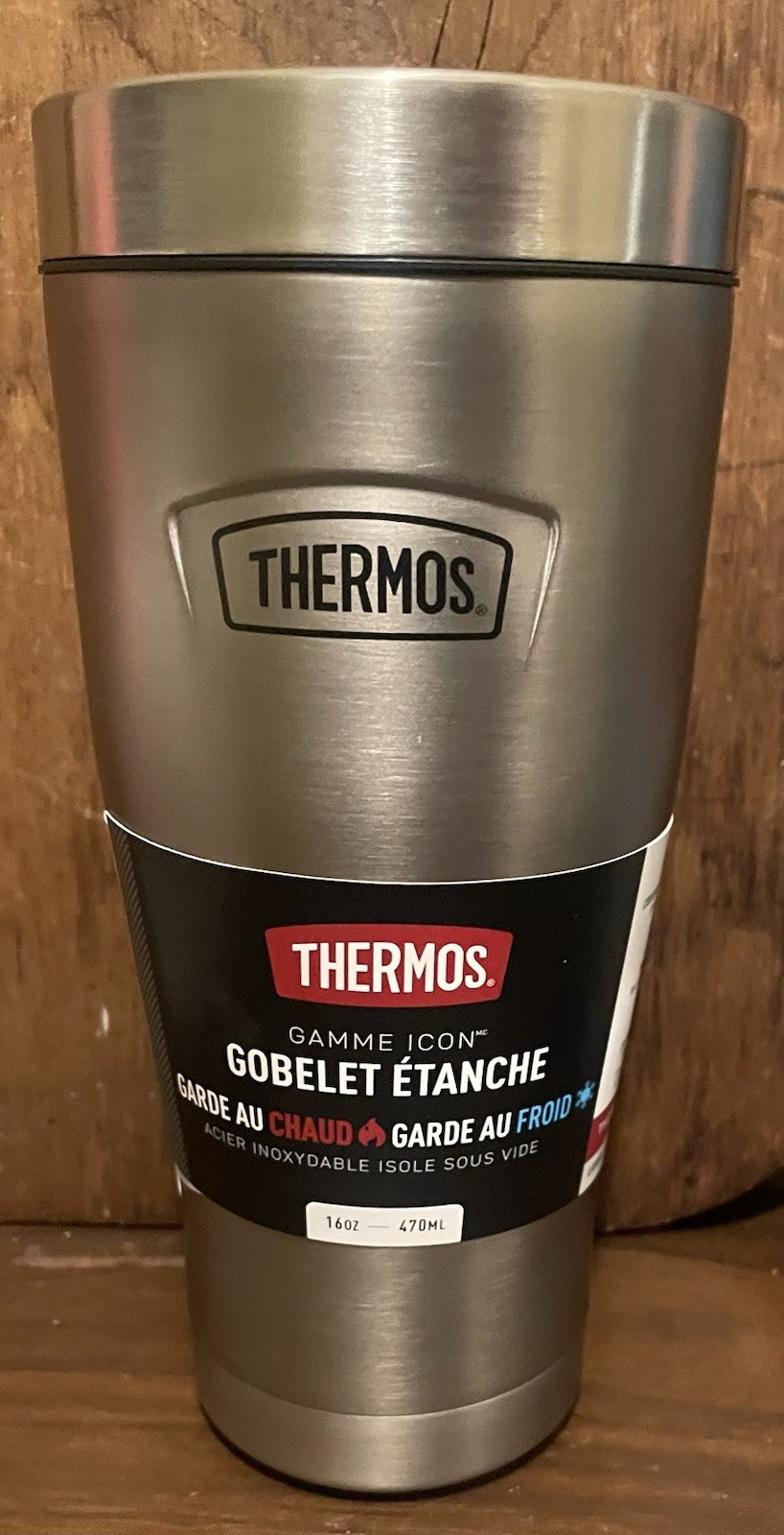 THERMOS 16 oz Vacuum Insulated Stainless Steel Tumbler Icon Series Silver NEW