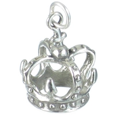 Crown Sterling Silber Charm .925 x 1 Royal Royalty Queen Crowns Charms_