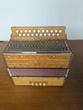 Vintage- Hohner Marca Pressed Wood C/F Diatonic 29 Key Accordion Made in Germany