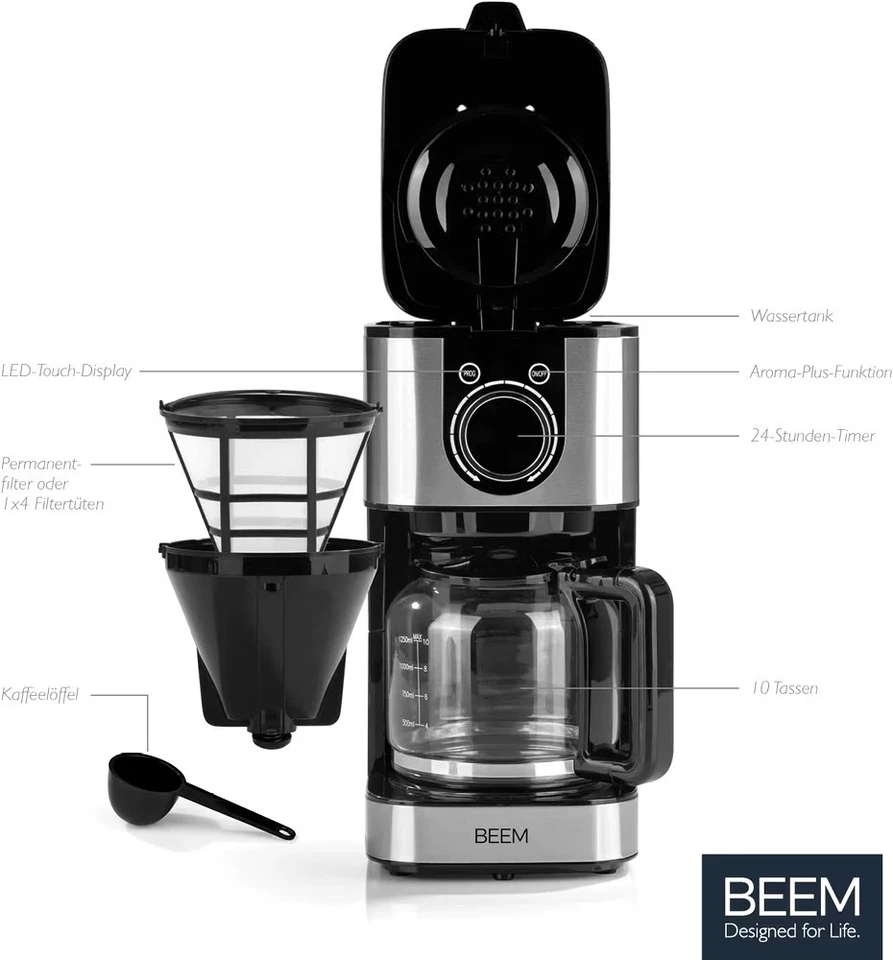 Filterkaffeemaschine Fresh-Aroma-Switch mit Glaskanne 1 Liter BEEM - Bild 2 von 4