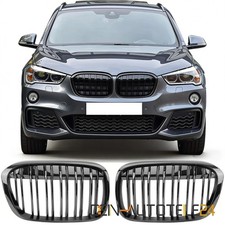 NIEREN GL�ZEND SCHWARZ GRILL ZIERGITTER PASSEND F�R BMW X1 F48 DOPPELSTEG