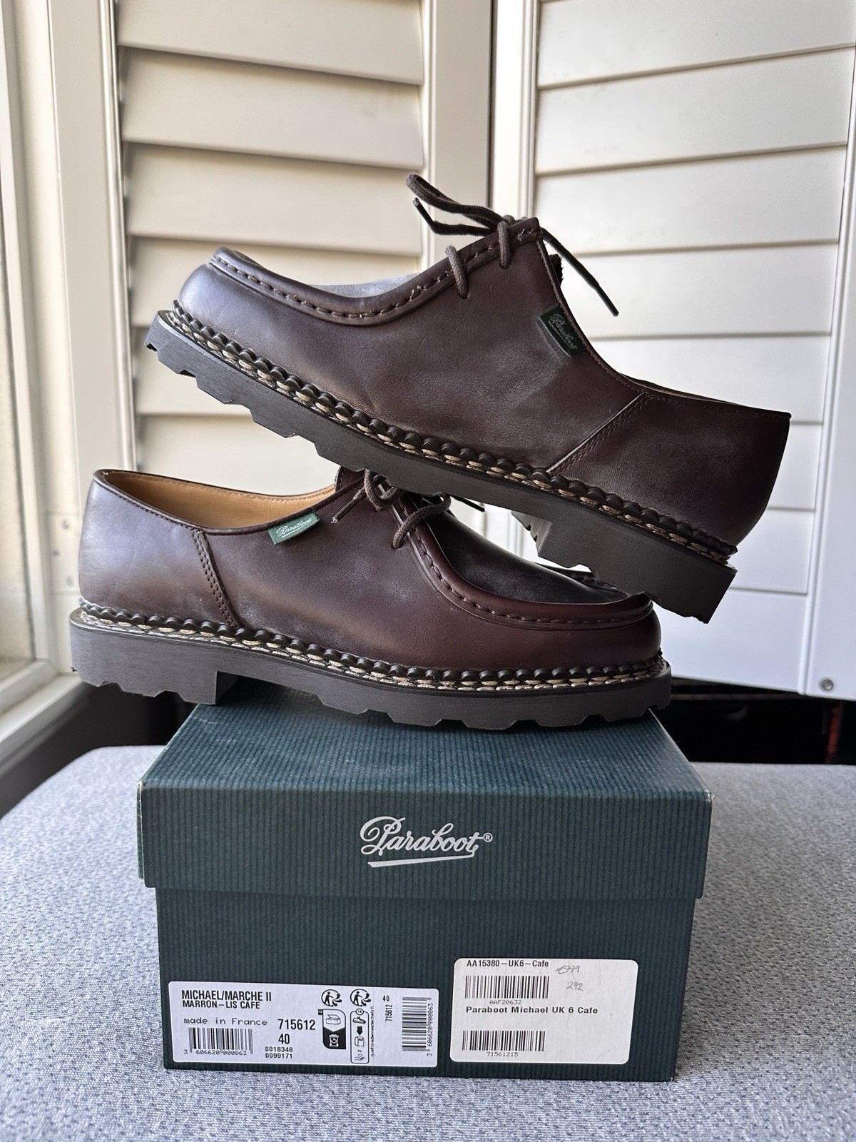 Paraboot Michael Derby Cafe (Brown) Men's UK Size 6 / US 7 / EU 40 RUNS BIG