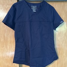 Cherokee Scrubs Revolution Workwear Shirt Womens Small Navy Blue V Neck NWT