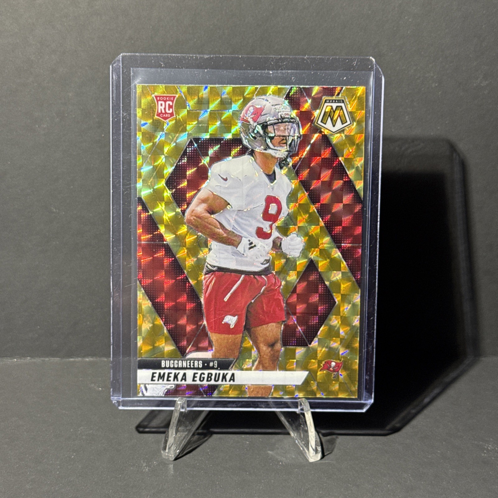 2025 Mosaic Reactive Yellow Prizm Emeka Egbuka #376 Rookie Card Tampa Bay Bucs