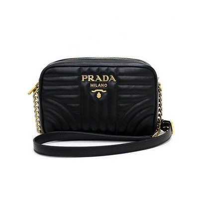 Prada Mini Umhängetasche schwarz Leder Logo Diagramm 1BH084 156533067