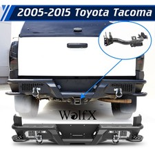 Heavy Duty Steel Rear Bumper For 2005-15 Toyota Tacoma W 2led Lights D-rings