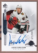 2020-21 SP Authentic Future Watch #221 Lucas Carlsson RC AUTO /999 - BLACKHAWKS