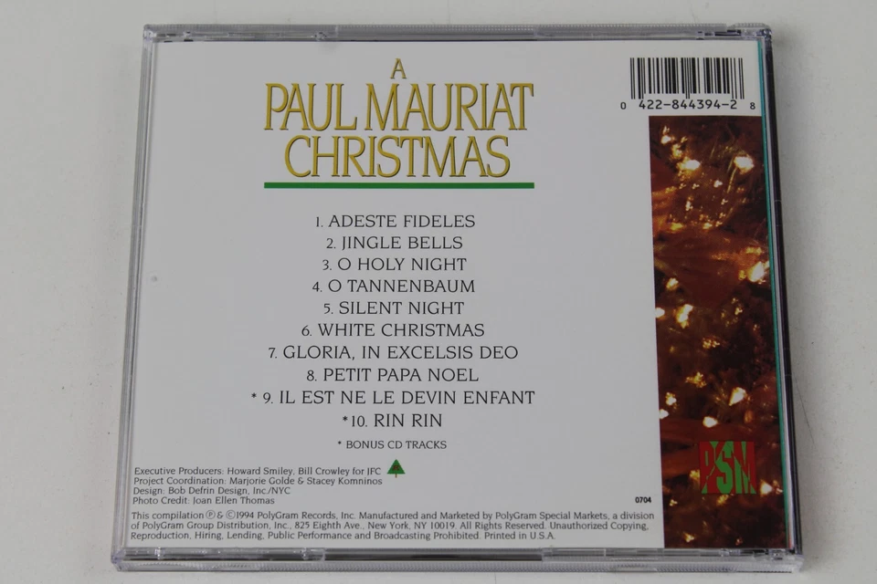 A Paul Mauriat Christmas by Paul Mauriat (CD, 1994) - Image 3 of 3