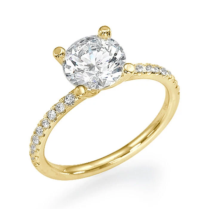 0.70 CT Affordable Round Cut Diamond Engagement Ring 18K Yellow Gold H/VS2 - Image 2 of 4