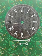 Round Black Roman Numeral Metal Clock Dial - 2 Sizes (NEW)