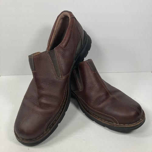 Clarks Herren COTRELL HALBSCHUHE 11M Leder Braun Runde Spitze Slipper Schuhe 78538 EUC - Bild 2 von 8