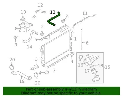 Genuine Ford 2009 Flex 3.5L V6 Engine Radiator Coolant Upper Hose 8A8Z-8260-C - Image 2 of 2