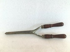 Vintage Hair Curling Crimper Waves Iron Tongs Wooded Handles