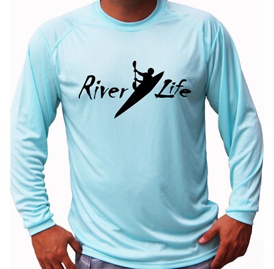 River Life Kayak Rafting Long Sleeve UPF 30 T-Shirt Sport Boat UV Protection