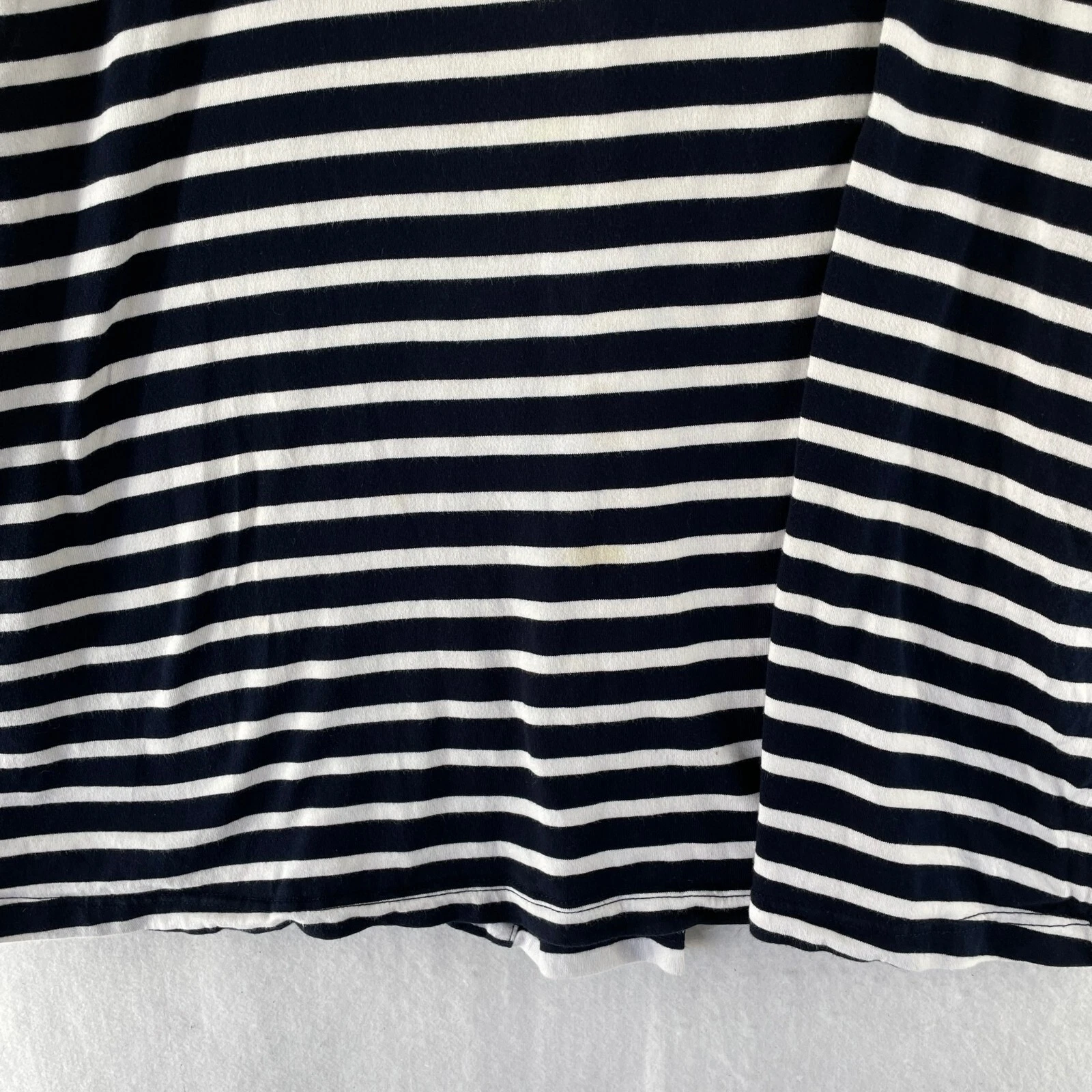 T shirt abito Kate Spade taglia XL bue bianco a righe collo rotondo manica corta lavorato a maglia