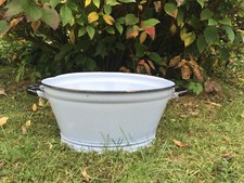 Enamel Bath  Tub Authentic Vintage Old Light Blue VG Garden Conservatory Planter