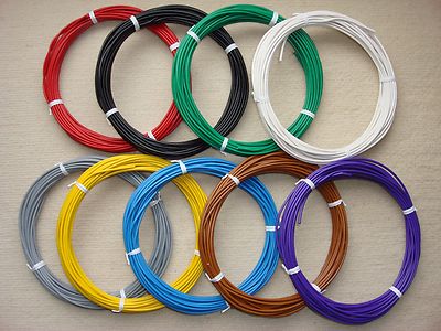 10 m Kabel Litze Schaltlitze Kupferlitze 0,5 mm² freie Farbwahl Kupfer blank