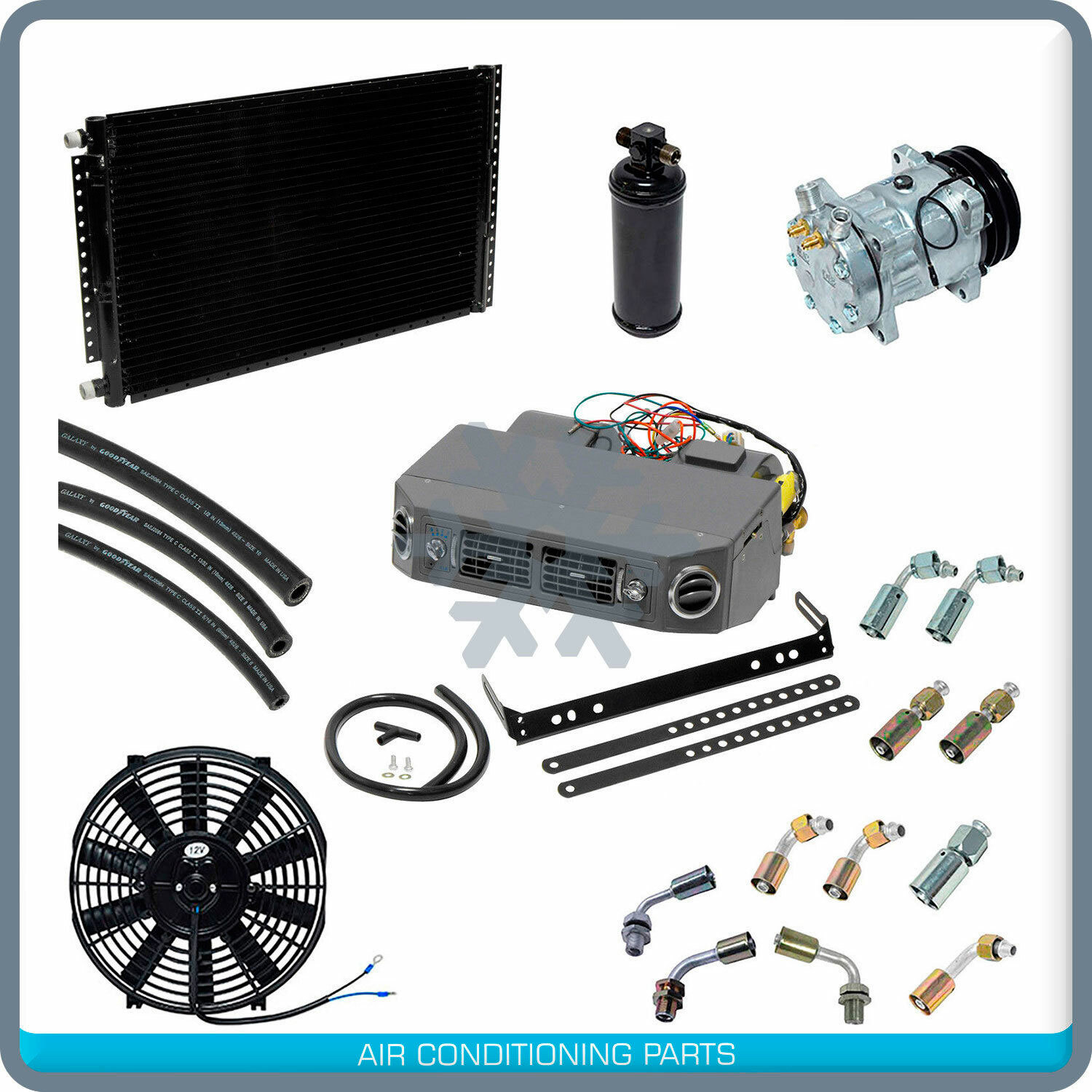 NEW A/C UNIVERSAL KIT UNDERDASH COMPRESSOR COMPLETE - HEAT AND COOL ...