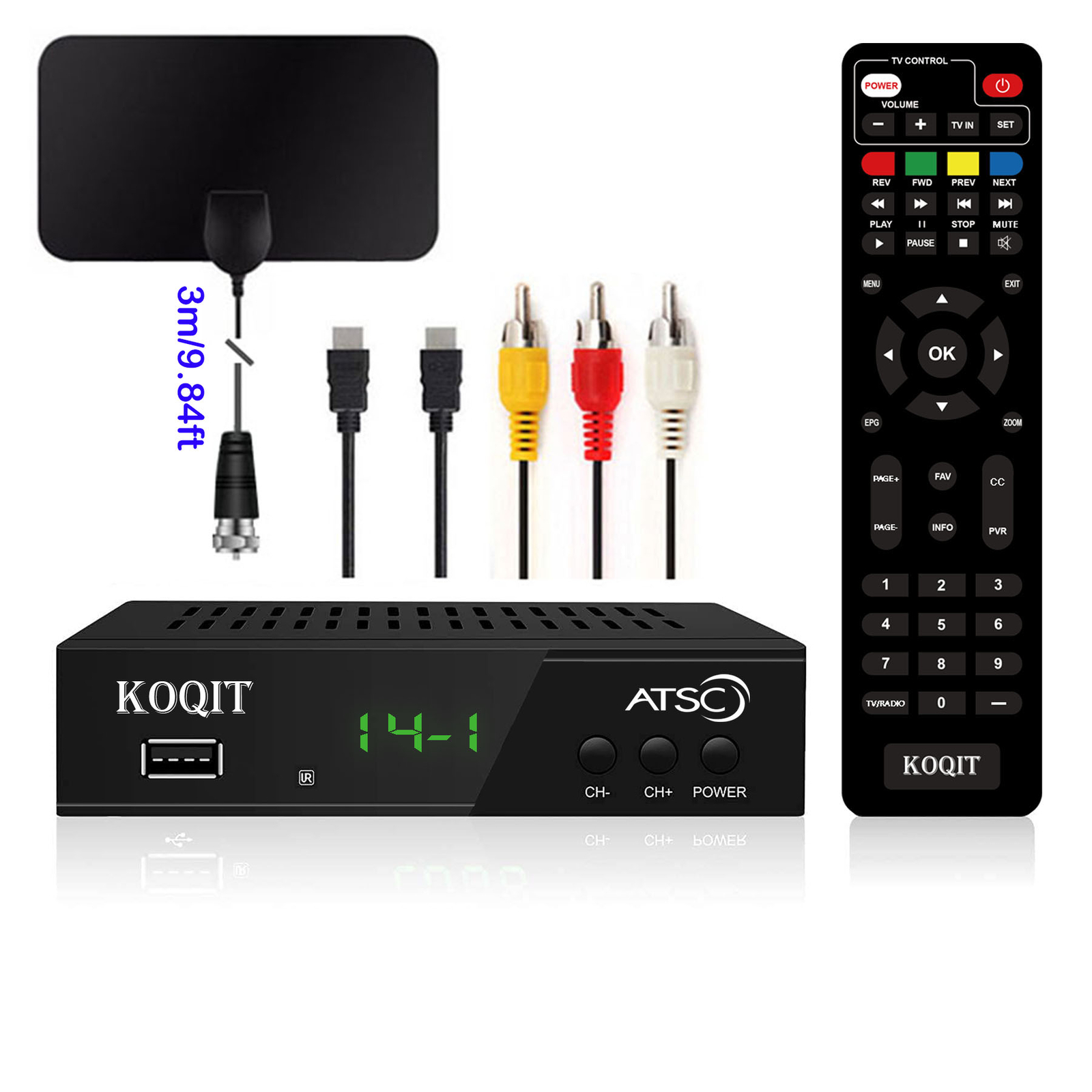 Digital Converter Box for TV DVR Recorder atsc live Tv Tuner HD Antenna