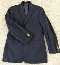 Lauren Ralph Lauren 42L Navy Blazer Suit SportCoat Vintage 100 Wool