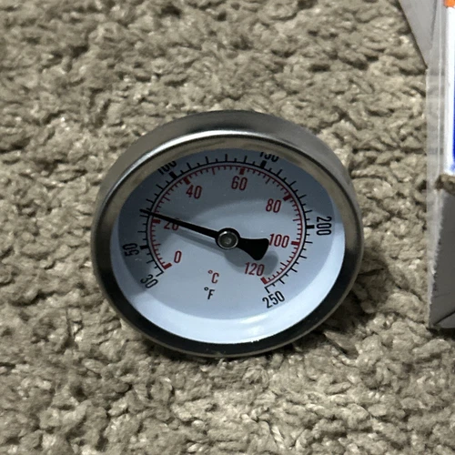 Jones Stephens 2 1/2" Dial Thermometer - 3/4" Sweat Connection 30-250 Degree - Picture 2 of 4