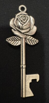 Rose Key Ornament Santa Skeleton Key Silver Chrome Christmas Tree New