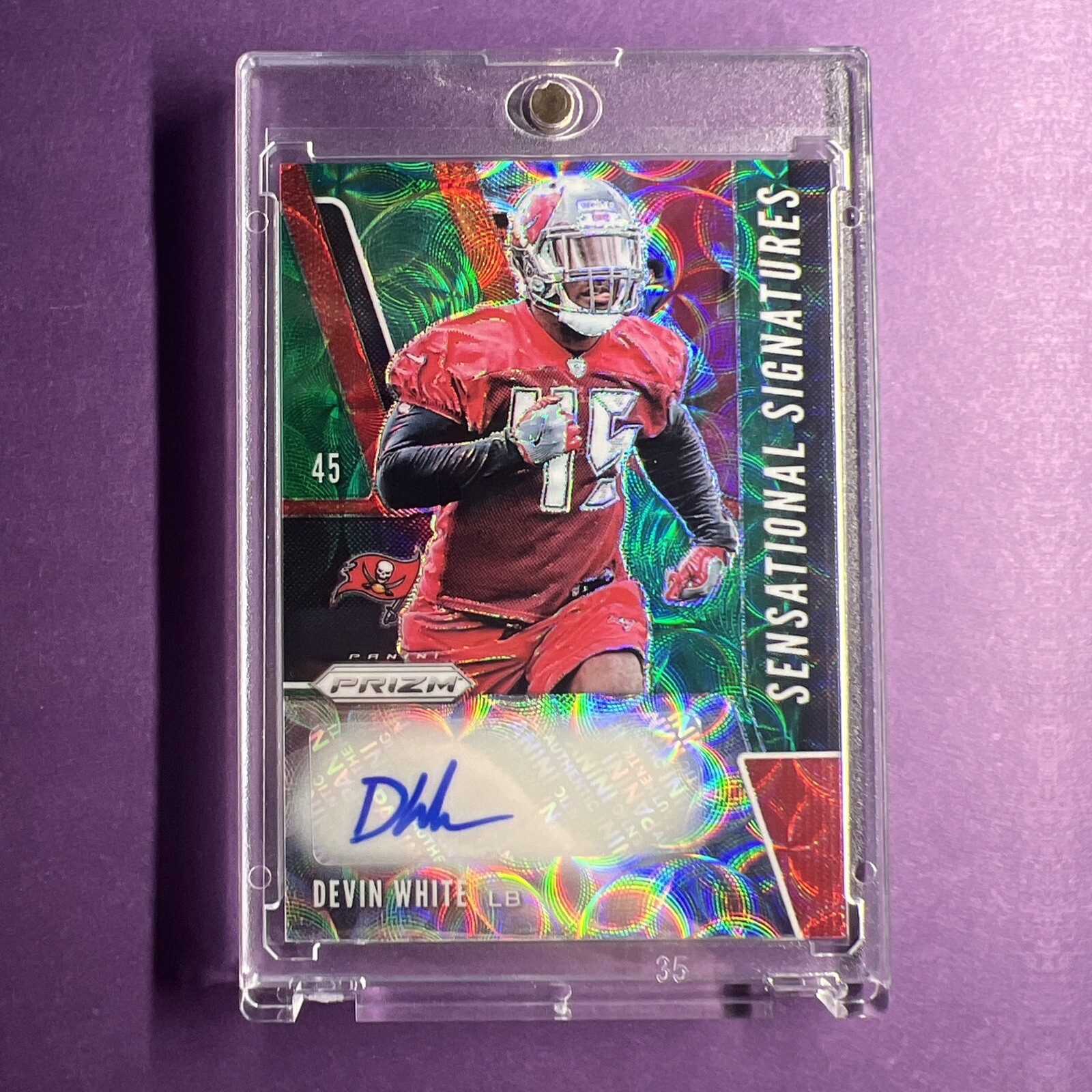 Devin White #312 - 2019 Panini Prizm - Rookie Autographs Prizm Green Scope /75