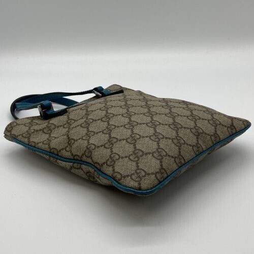 Authentic Gucci GG Supreme Tote Bag Brown Turquoi… - image 3