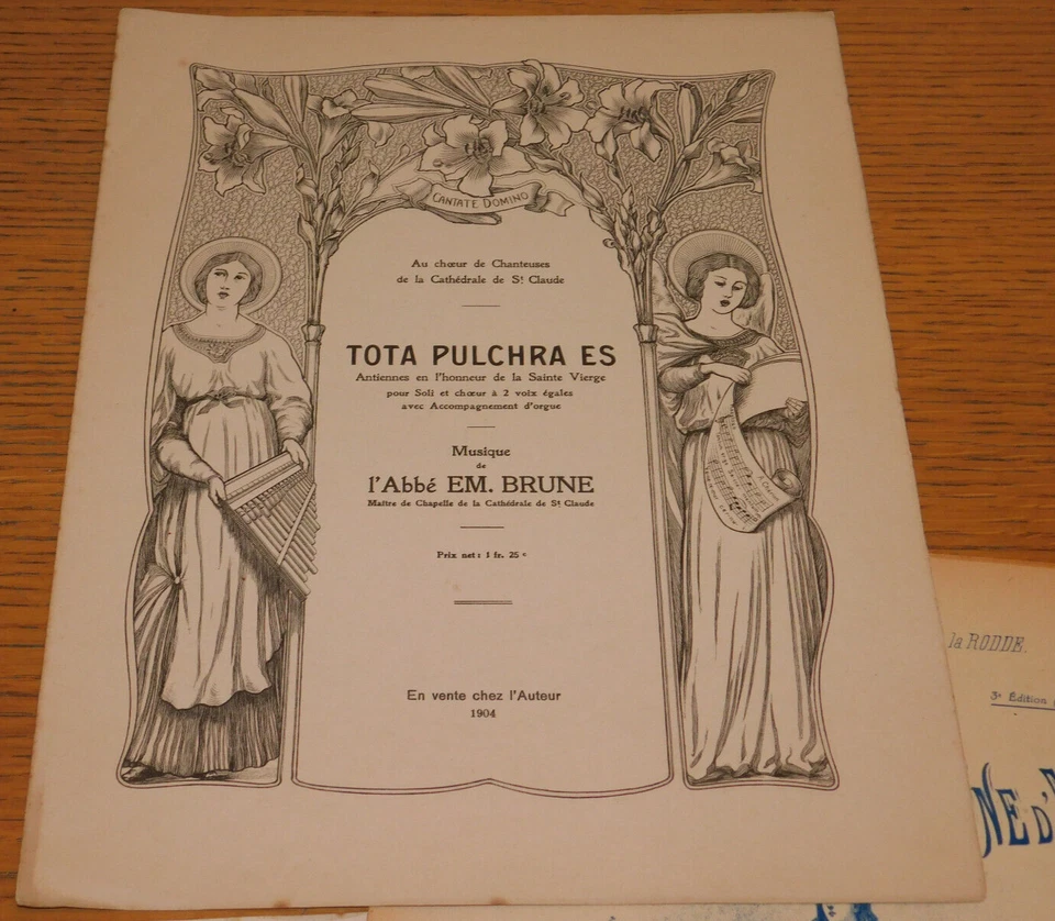 1905 AVE MARIA ancien PARTITION orgue EGLISE messe JEANNE D'ARC champvans BRUNE - Photo 4/4