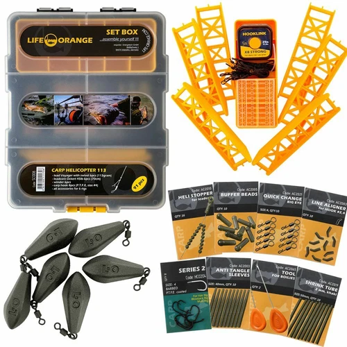 Carp HELICOPTER 113 Set BOX Life-Orange SC008 Karpfenset 91-teiliges Komplettset
