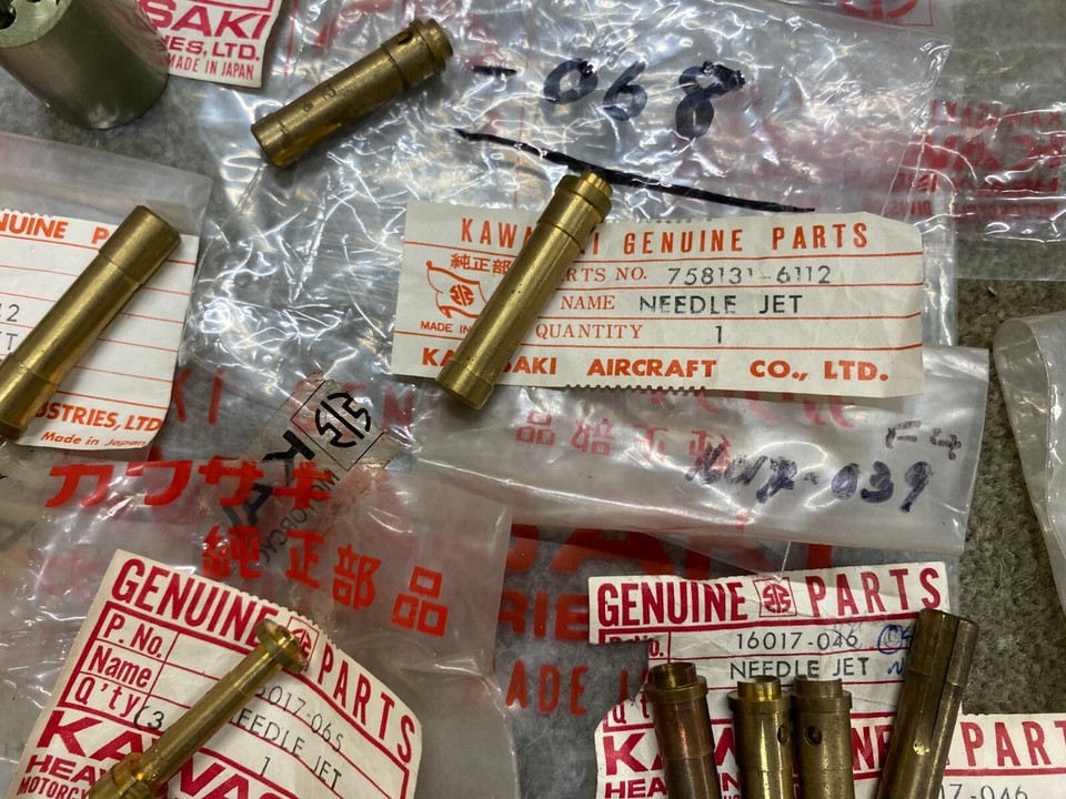 KAWASAKI NOS CARB PARTS LOT H2 D1 B1 F1 F2 F3 F4 F5 G3 G4 G5 F81M F21M