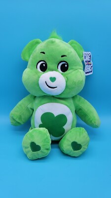 NEW IRISH GREEN 14'' PLUSH GOOD LUCK CARE BEAR W/ SHAMROCK ON BELLY!