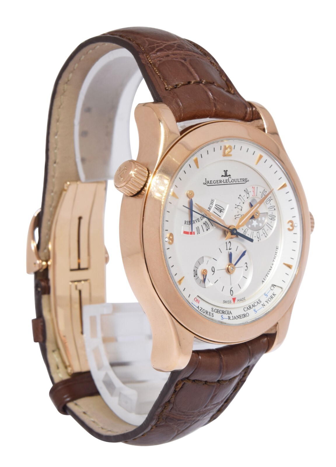 Jaeger LeCoultre Master Geographic 18k Rose Gold 40mm Watch Q1502420 147.2.57.S image 5