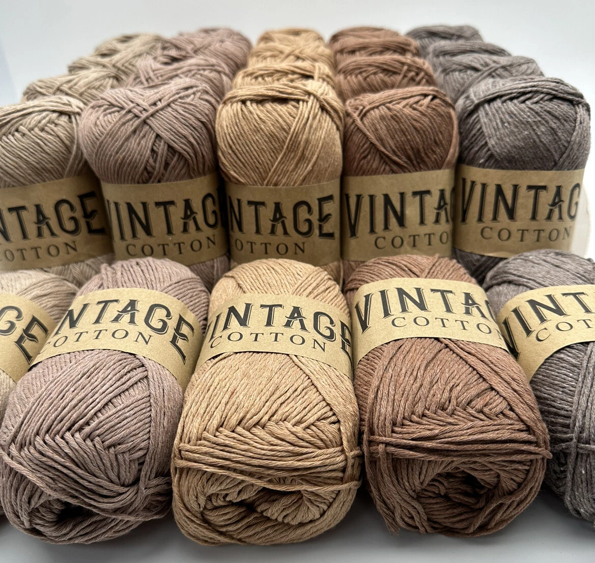 Vintage Cotton Colourways Bundle Cotton Yarn Knitting Crochet 2.5kg 25x100g