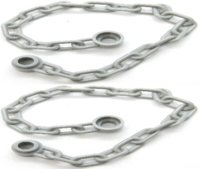 2x LEGO Part Light Bluish Gray Chain 17L with 17L Span Straight