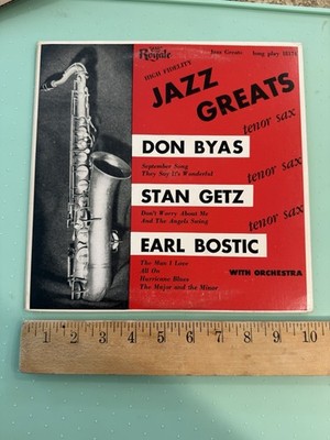Jazz Greats 1954 Don Byas Stan Getz Earl Bostic 10  LP Vinyl Royale 18174