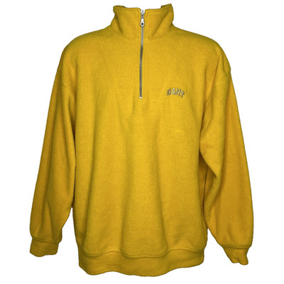 Vintage 90s GANT 1/4 Zip Fleece Jacket Size L Bright Yellow Pullover Sweatshirt