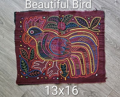 Handmade Guna (Kuna) Molas From Panama In Beautiful Bird Motif