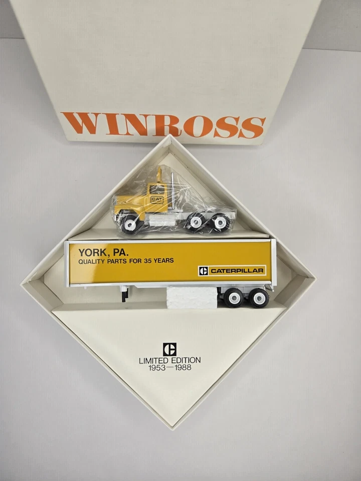 Camión remolque diecast Winross 1988 edición limitada Caterpillar CAT York PA Foto 2 de 4