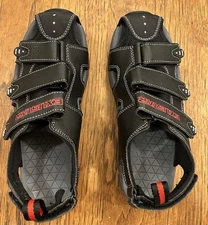 Exustar E-SS503 Cycling Sandals EU 37/38 Black/Red Designed for Clipless Pedals