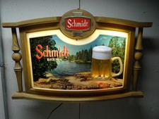 Killer Vtg Schmidt Beer Bar Lighted Bubbler Sign Bubbling Mug Motion Heileman