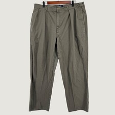 Polo Ralph Lauren Vintage Chino Pants Men 42x36 Olive Pleated Cotton Made in USA