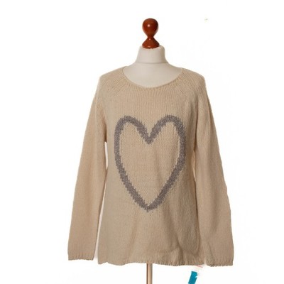 SOCCX Women's Sweater 28% Alpaca 22% Merino Wool Ivory Size M / 38 12874