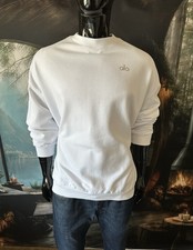 Men s ALO All White Accolade Crew Sweatshirt Size XL NWOT 138