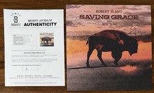 LED ZEPPLIN Robert Plant SIGNED SAVING GRACE VINYL LP COVER AUTO BECKETT BAS COA