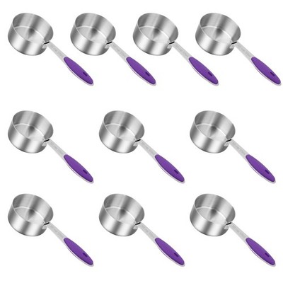 10 Pcs 1/2 Measuring Cup, 4 Oz Stainless Steel Scoop with Silicone Handle, Me...