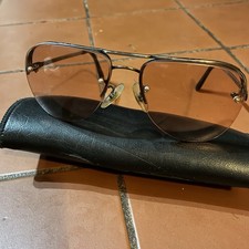 Vintage Univis Bronzini Aviator Metal Sunglasses Silver Frame Pink Lenses 140mm