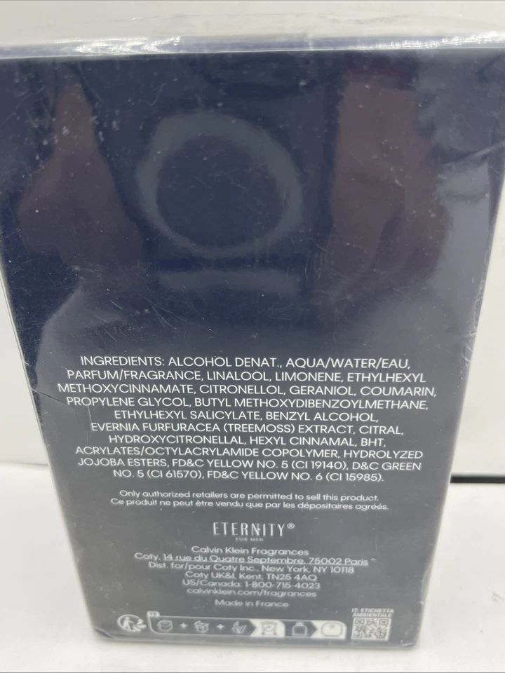 ETERNITY FOR MEN Perfume Colonia por CALVIN KLEIN 100 ml EDT Spray NUEVO SELLADO Foto 2 de 4