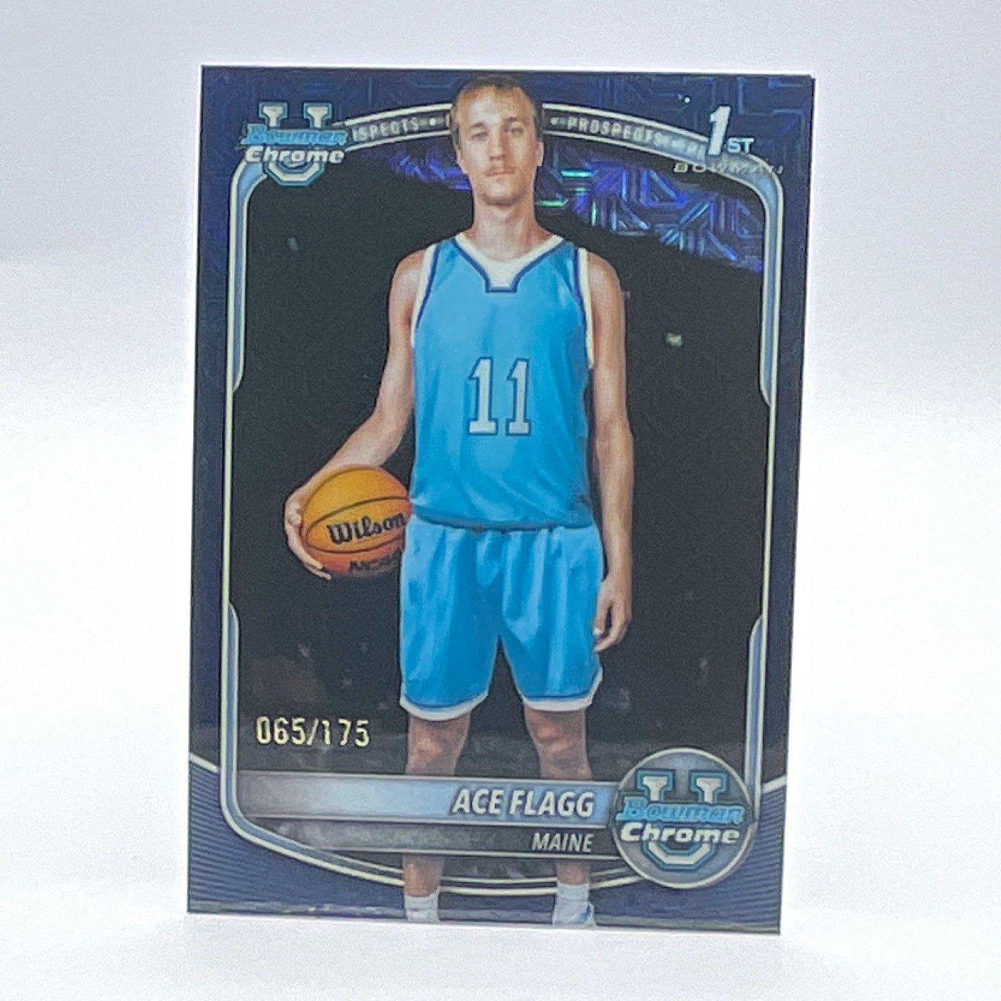 Topps 2025-26 Bowman Chrome Prospects Ace Flagg #BCP-91 Navy Mojo /175