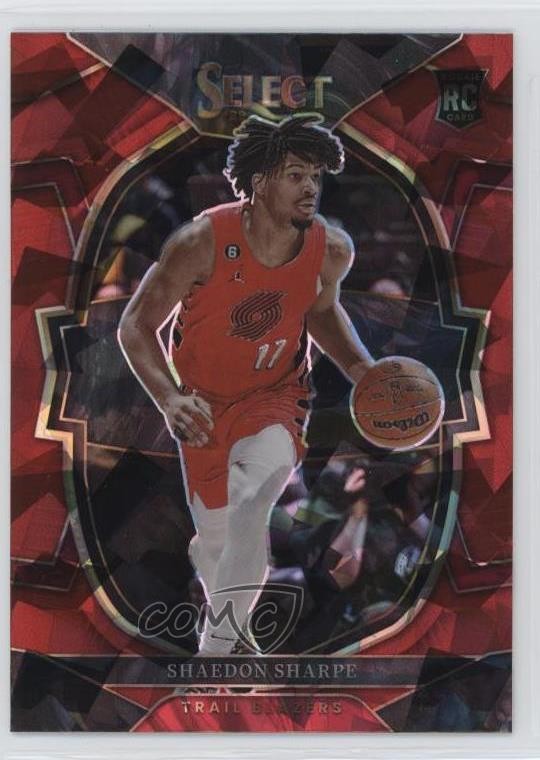 2022-23 Panini Select Concourse Red Cracked Ice Prizm Shaedon Sharpe #71 12g7